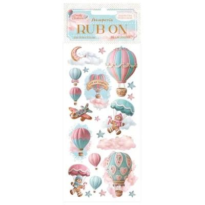 Afbeelding van Stamperia Rub on for Scrapbooks, Albums, Cards, Bullet Journals and More, Easily Transfer Images onto Paper Other Surfaces, Perfect Crafts Gifting (Candy Christmas, Air Balloons)