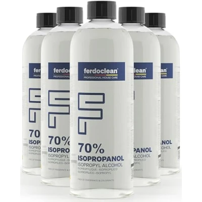 Afbeelding van Isopropanol, 5000 ml, 70% oplosmiddel, isopropylalcohol, 70 reiniger voor huishouden, nagelreiniger, lakreiniger, IPA 5 l, 2 propanol, vetverwijderaar