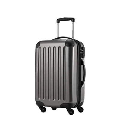Afbeelding van HAUPTSTADTKOFFER Alex handbagage, 55 x 35 20 cm, 4 rollen, 42 liter, reiskoffer, hardcase, rolkoffer, handbagagekoffer, uitbreidbaar, titanium