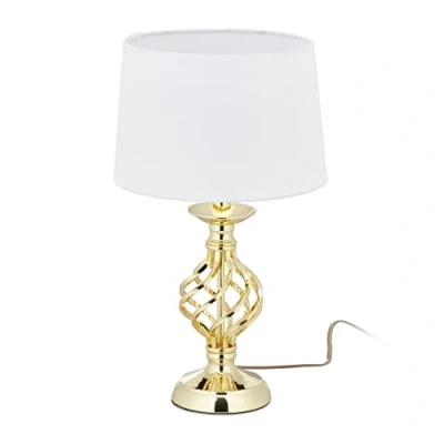 Afbeelding van Relaxdays Touch lamp modern tafellamp dimbaar nachtlamp E14 fitting schemerlamp goud