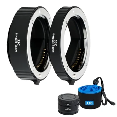 Afbeelding van JJC E Mount AF TTL Auto Focus Macro Verlengbuis 10MM/16MM voor Sony A9 A9II A7SII A7S A7R IV A6600 A6500 A6400 A6300 A6100 A6000 NEX 7 SLR Camera w Body &amp; Achterlens Cap en Opslag Pouch Set