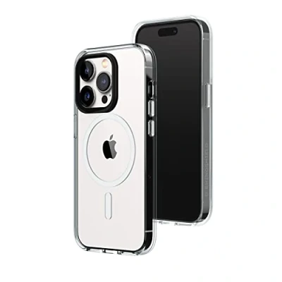 Afbeelding van RHINOSHIELD Clear Case Compatible with Magsafe for [iPhone 14 Pro] Superior magnetic, Advanced Yellowing Resistance, Crystal Clear, Protective and Customizable Phone Black Camera Ring