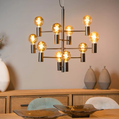 Afbeelding van Lucide LEANNE Hanglamp Ø 65 cm 10xE27 Zwart