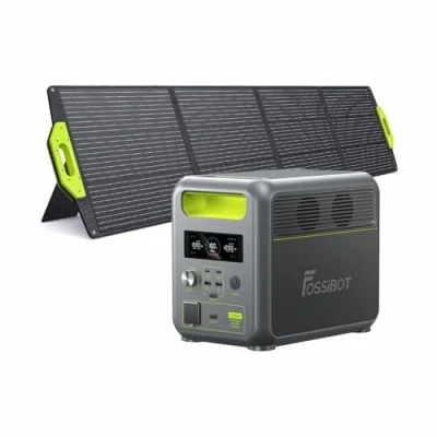 Afbeelding van FOSSiBOT Elektrische generator op zonne energie F1200 met 200 W zonnepaneel, 1024 Wh LifePO4 accu 2 uitgangen AC 1200 (2400 pic), draagbaar elektrisch station voor kamperen, reizen,