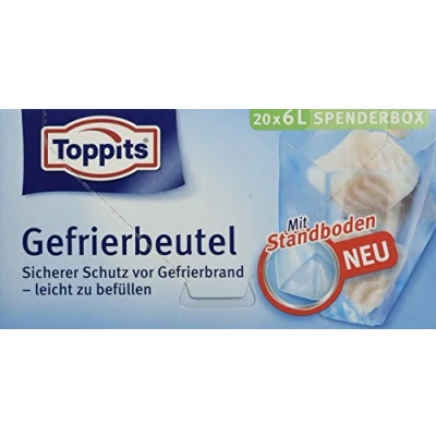 Afbeelding van Toppits diepvrieszakken, 6 liter, staand, 20 stuks, transparant
