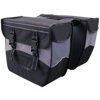 Afbeelding van Greenlands Tas dubbel zwart wit. afmeting 35x31x14cm. totaal inhoud 34L