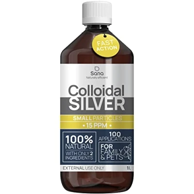 Afbeelding van Puur colloïdaal zilver 15 PPM 1000 ml ● Voor familie en dieren (hond, katten) 100% natuurlijk: gecertificeerd Cosmos Natural Carbon neutraal