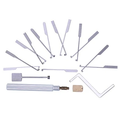 Afbeelding van Loboo Idea 15 Delige Dimple Kaba Lock Pick Set voor Beginners en Professionele Slotenmakers Gereedschap Open Double End Sloten