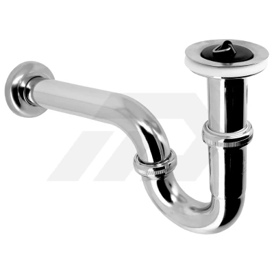 Afbeelding van Bonfix Verchroomde Wastafelsifon Met Plug En Rozet 1 1/4&quot;