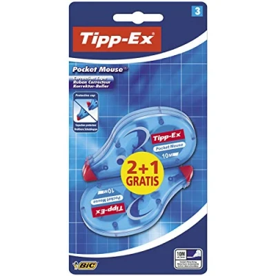 Afbeelding van Tipp ex Pocket Mous Correctieroller, 2+1 gratis