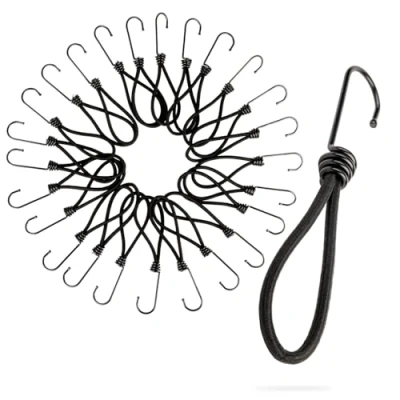 Afbeelding van Brevanza 25 stuks expander met haken, spanrubber rubberen spanner, expanderset, spanner expanderhaken, expanderlussen, zeilspanner voor outdoor of ladingbeveiliging