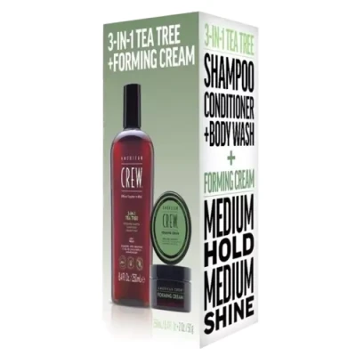 Afbeelding van American Crew SET 3IN1 TEA TREE Shampoo + Forming Cream Haarset, Heren, Maat: One Size,