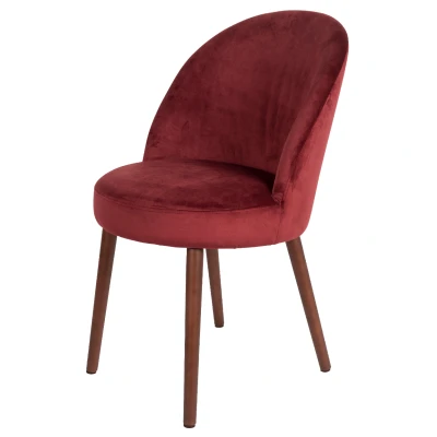Afbeelding van Dutchbone Stoel Barbara Rood Velvet