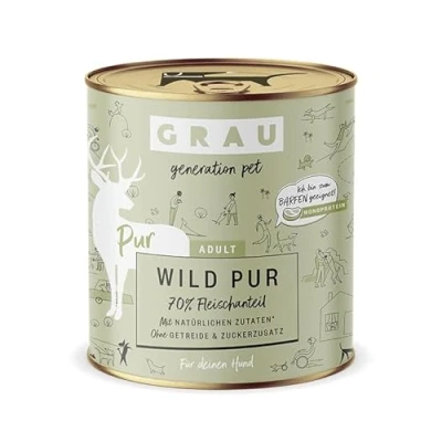 Afbeelding van GRAU het origineel Natvoer voor honden Wild Pur, 6 verpakking (6 x 800 g), graanvrij, volwassen