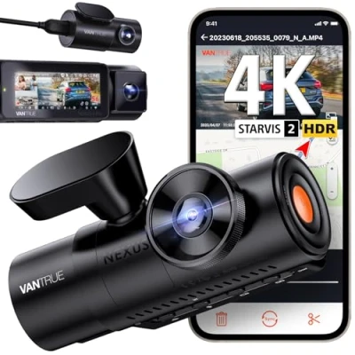 Afbeelding van VANTRUE N4 Pro 5G WiFi Dashcam Auto 4K+ 1080P+ 1080P/ 3 HDR, STARVIS 2 Dash Cam Privacy Modes en Buffer Parkeervolgsysteem Camera IR Starlight Nachtzicht, Voice Command, GPS, 2,45&quot; Max 512GB