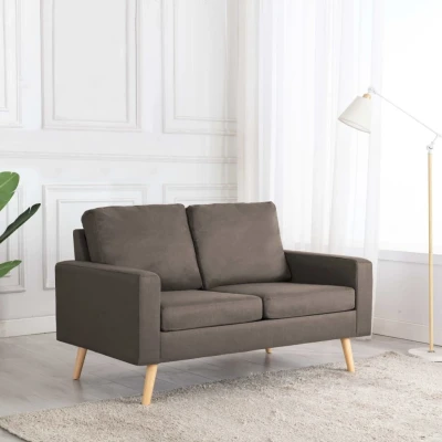 Afbeelding van Tweezitsbank stof taupe