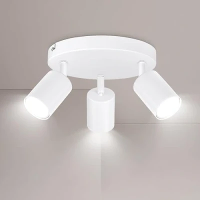 Afbeelding van Ketom I Plafondlamp plafondspots met 3 lichts spotjes GU10 fitting spots draaibar kantelbaar opbouwspots plafoniere plafondlampen plafonniere