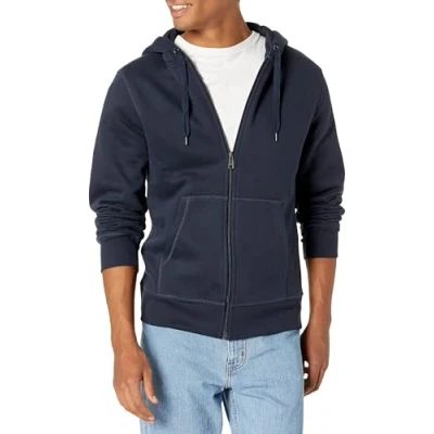 Afbeelding van Amazon Essentials Fleece sweatshirt met capuchon voor heren (verkrijgbaar in groot en lang), marineblauw, 5X Large Big