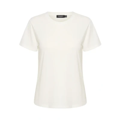 Afbeelding van Soaked in Luxury Slcolumbine Crewneck SS Tshirt basic, Dames, Maat: Medium, Broken white