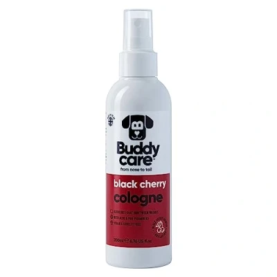 Afbeelding van Buddycare Hond Cologne zwarte kers fruitig en sterk geurende honden verfrist tussen de hondenwasbeurten (200 ml, 1 stuk)
