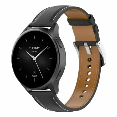 Afbeelding van Luxe leren bandje Zwart Xiaomi Redmi Watch 5 Active / Lite