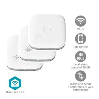 Afbeelding van Slimme rookmelder Nedis SmartLife 3 stuks (10 jaar sensor, Wifi)