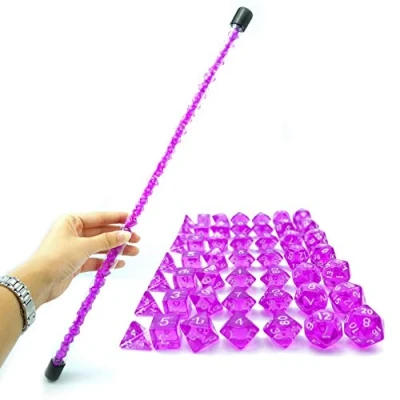 Afbeelding van Bescon 49pcs Gem Purple Mini Polyhedral Dice Set in Long Tube, Dungeons and Dragons RPG 7X7pcs, Stick