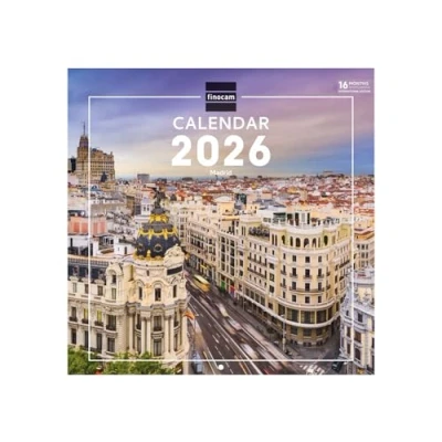 Afbeelding van Finocam Wall Calendar 2026 30x30 cm Month to View January December + Sep. Dec. 2025 (4 months) reduced Images Madrid International
