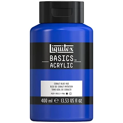 Afbeelding van Liquitex Basics 8870324 Monopigmenteerde acrylverf, kunstenaarspigmenten, lichtecht, gemiddelde viscositeit, archiefkwaliteit, zijdeglanzende afwerking, 400ml Cobalt Blue Hue