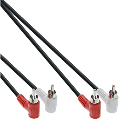 Afbeelding van Haakse Stereo Tulp Kabel 1,2 meter Zwart