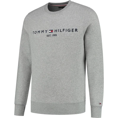 Afbeelding van Tommy Hilfiger Sweater Logo Lichtgrijs maat M Heren met Regular fit Pasvorm Duurzaam Suitable Herenkleding