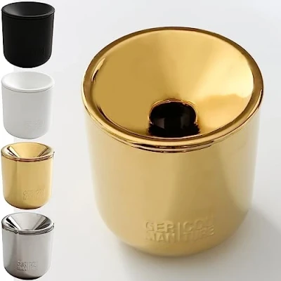 Afbeelding van GC German Couture Keramische stikbeker asbak compatibel met IQOS ILUMA PRIME TEREA Sticks en Heets + Glo Hyper Pro Air neo accessoires voor kantoor thuis, goud