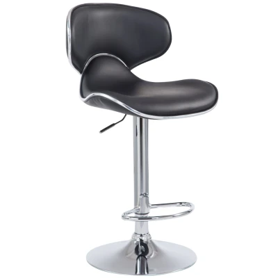Afbeelding van Barkruk Notodden Kunstleer Chrome frame Zwart
