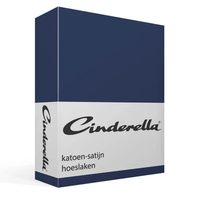 Afbeelding van Hoeslaken Cinderella Sundays Navy (Satijn) 90 x 210 cm