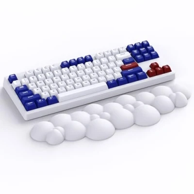 Afbeelding van ATTACK SHARK Cloud Polssteun, Antislip Ergonomische Toetsenbord Bureau Hand Polssteun voor TKL/87 Toetsen/104 Toetsen Gaming Mechanisch Handsteun Wit