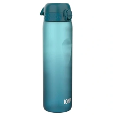 Afbeelding van ION8 1 Liter Waterfles met Tijdmarkeringen, Lekvrij, Klapdeksel, Draaghandvat, Vaatwasserbestendig, BPA vrij, Ideaal voor Gym, Gezondheid en Fitness, 1000ml (32oz), Drinkfles, Diep Blauwgroen &amp; Blauw
