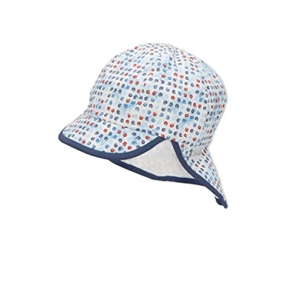 Afbeelding van Sterntaler Peaked Cap met nekbeschermer Squiggle Wit