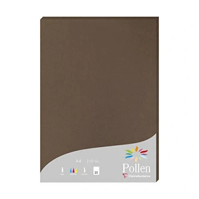 Afbeelding van Clairefontaine een etui met 25 bladeren, 21 x 29,7 cm, 210 g 210g Bruin