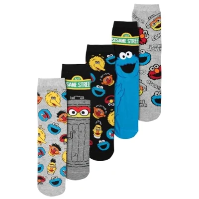 Afbeelding van United Labels Sesamstraat Sokken voor heren, sneakerkousen, 40 45 (verpakking van 5 stuks), Meerkleurig, EU