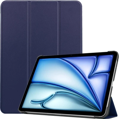 Afbeelding van Case2go Tablet hoes geschikt voor Apple iPad Air (2024) 11 Inch Tri fold Auto/Wake functie Donkerblauw