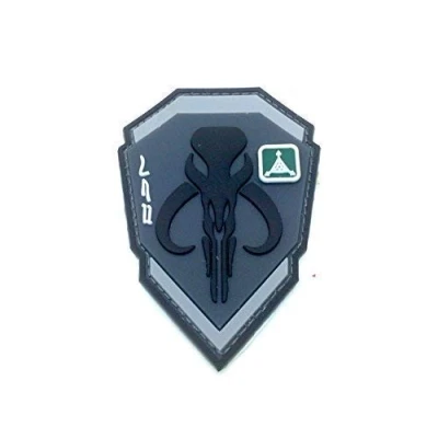 Afbeelding van Bounty Hunter Boba Fett Mandalorian Bantha schedel 3D PVC Paintball Patch