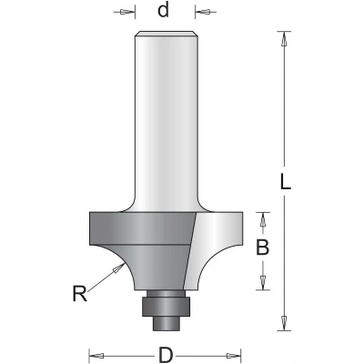Afbeelding van Hikoki Accessoires 6 Mm Afrondfrees Met Onderlager 19.1X49X3.2 754031
