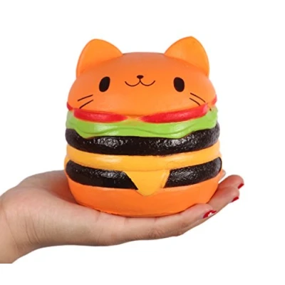 Afbeelding van Anboor Squishies Hamburger Cat Jumbo Slow Rising Kawaii Bread Toy Prime voor collectiegift, kleur willekeurig