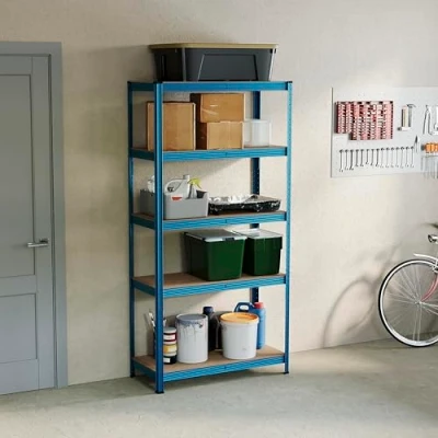 Afbeelding van Home Vida 5 Tier Layer Plank Opslag Rekken Rack Heavy Duty Keuken Garage Unit 875 Kg Capaciteit, Standaard, Blauw