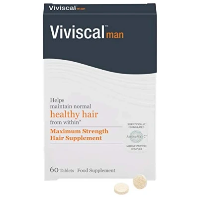 Afbeelding van Viviscal Man haargroei Supplement 60 stuks Voedt dunner wordend haar en bevordert de bestaande van binnenuit Remt DHT