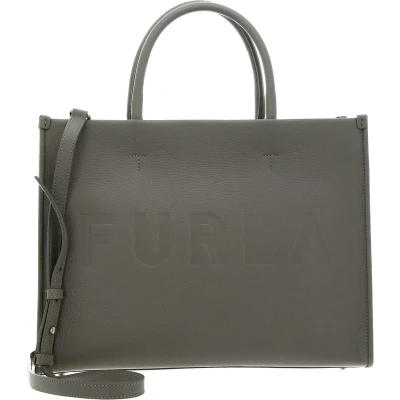 Afbeelding van FURLA Leren Handtas Schoudertas Wonderfurla Tote Marmo C Lichtgrijs