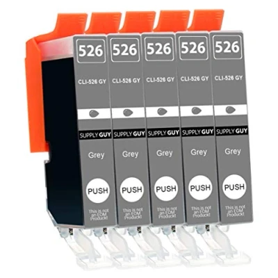 Afbeelding van Supply Guy 5 Inktpatronen met chip compatibel Canon CLI 526 (Grijs) voor Pixma MG6150 MG6250 MG8150 MG8240 MG8250
