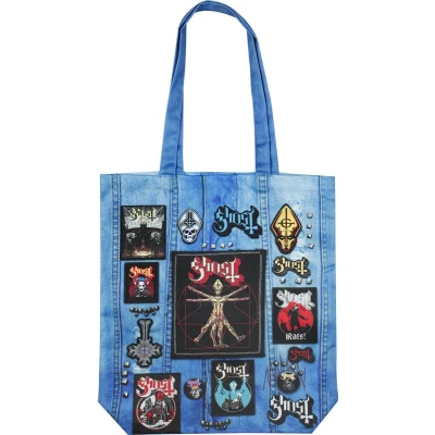 Afbeelding van Ghost Rocksax Logo Linnen tas meerkleurig Polyester Unisex Band merch, Bands