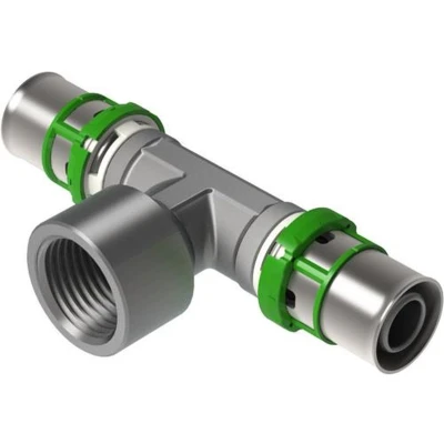 Afbeelding van SkinPress New Messing T stuk 26 mm x 1/2&quot; bi.dr. pers