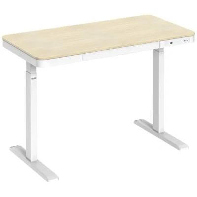 Afbeelding van SpeaKa Professional Zit sta bureau Elektrisch in hoogte verstelbaar Hoogte: 720 tot 1200 mm (b x d) 1180 600 Wit, Hout (licht) SP SSD WN01 12061128
